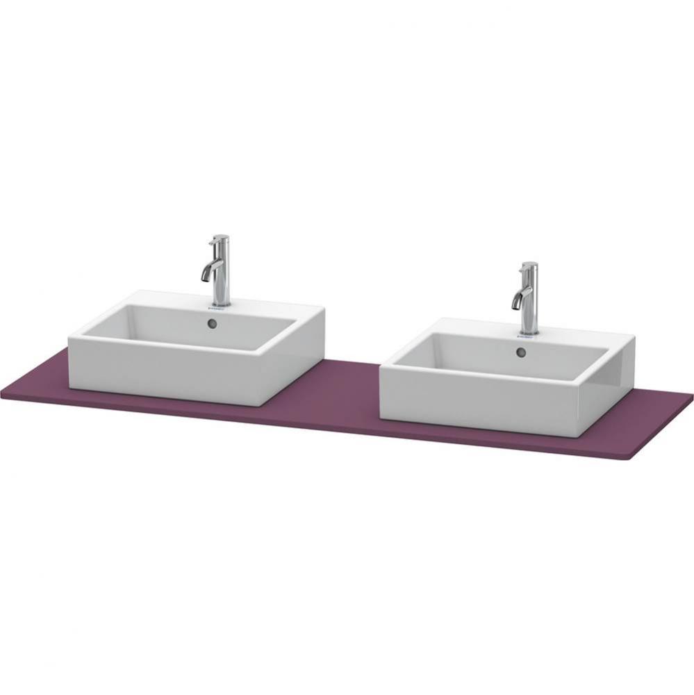 Duravit XSquare Console with Two Sink Cut-Outs Aubergine