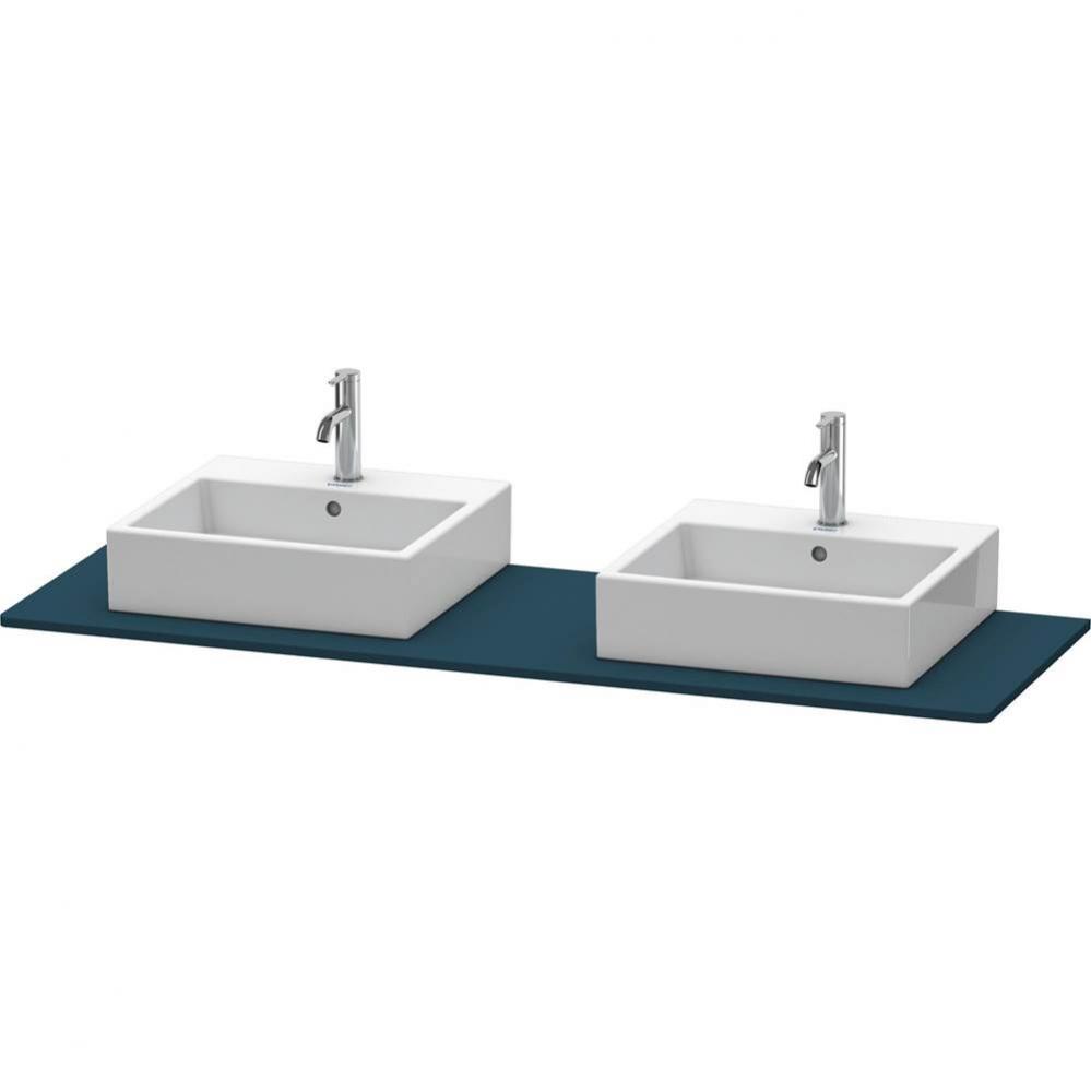 Duravit XSquare Console with Two Sink Cut-Outs Midnight Blue