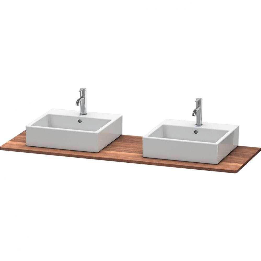 Duravit XSquare Console with Two Sink Cut-Outs American Walnut