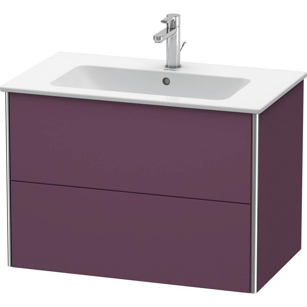 Duravit XSquare Two Drawer Wall-Mount Vanity Unit Aubergine