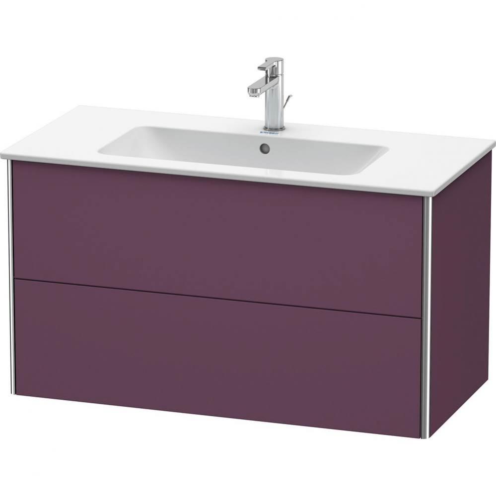 Duravit XSquare Two Drawer Wall-Mount Vanity Unit Aubergine