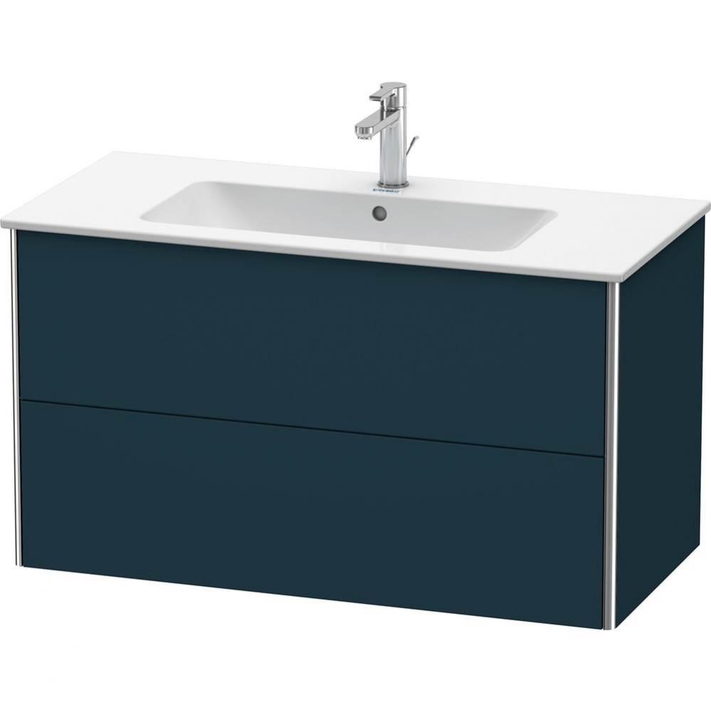 Duravit XSquare Two Drawer Wall-Mount Vanity Unit Midnight Blue