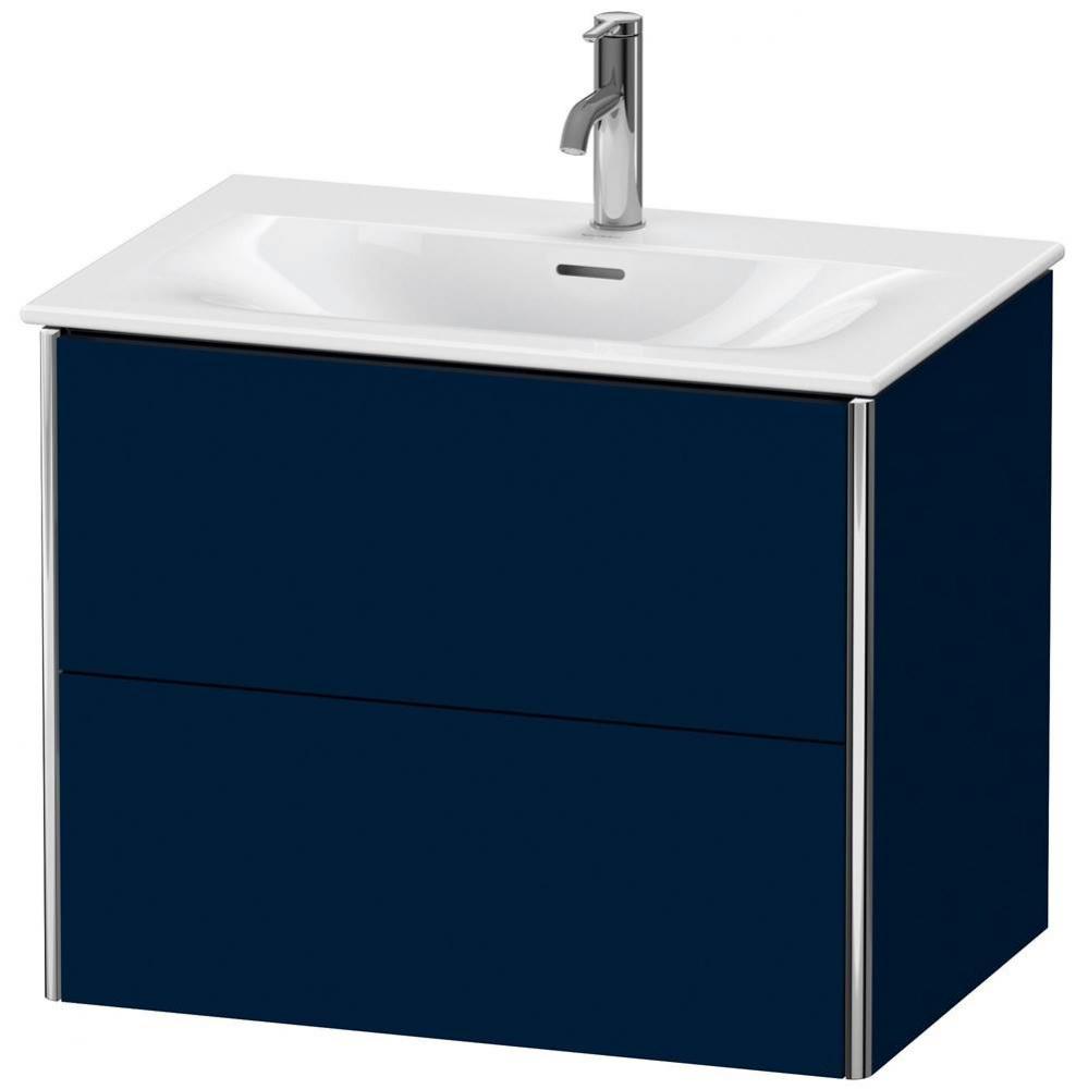 Duravit XSquare Two Drawer Wall-Mount Vanity Unit Midnight Blue