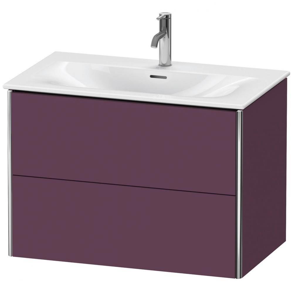 Duravit XSquare Two Drawer Wall-Mount Vanity Unit Aubergine