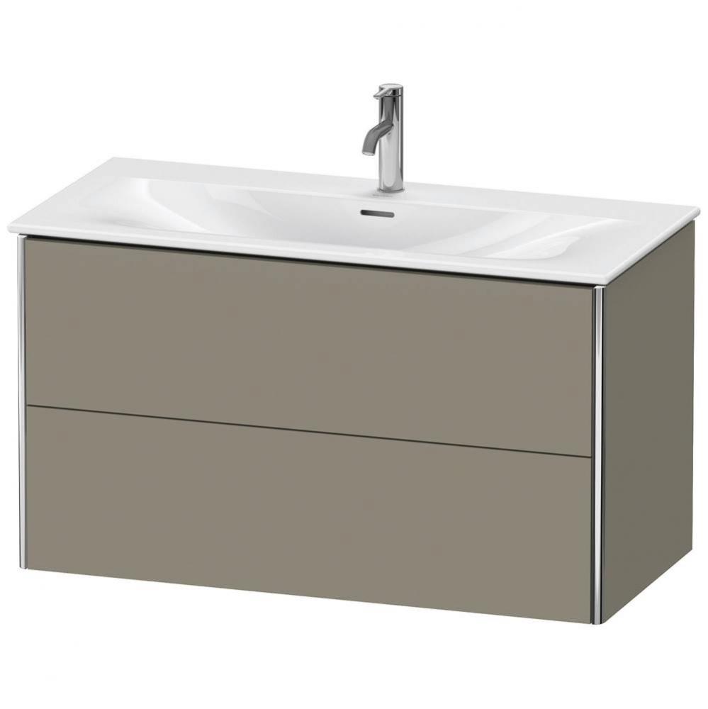 Duravit XSquare Two Drawer Wall-Mount Vanity Unit Stone Gray