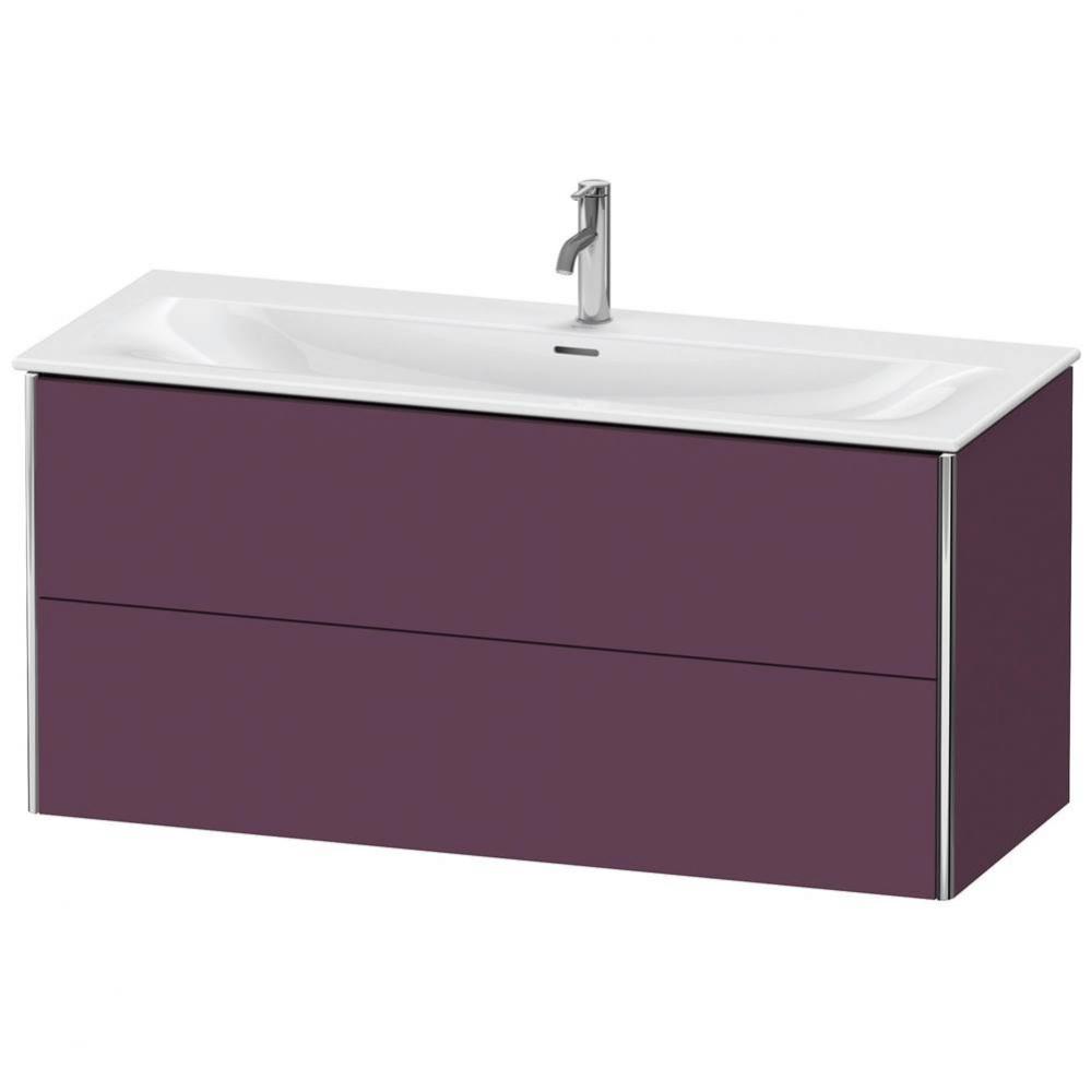 Duravit XSquare Two Drawer Wall-Mount Vanity Unit Aubergine