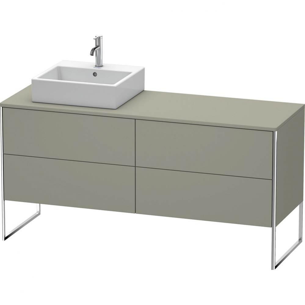 Duravit XSquare Four Drawer Vanity Unit For Console Stone Gray