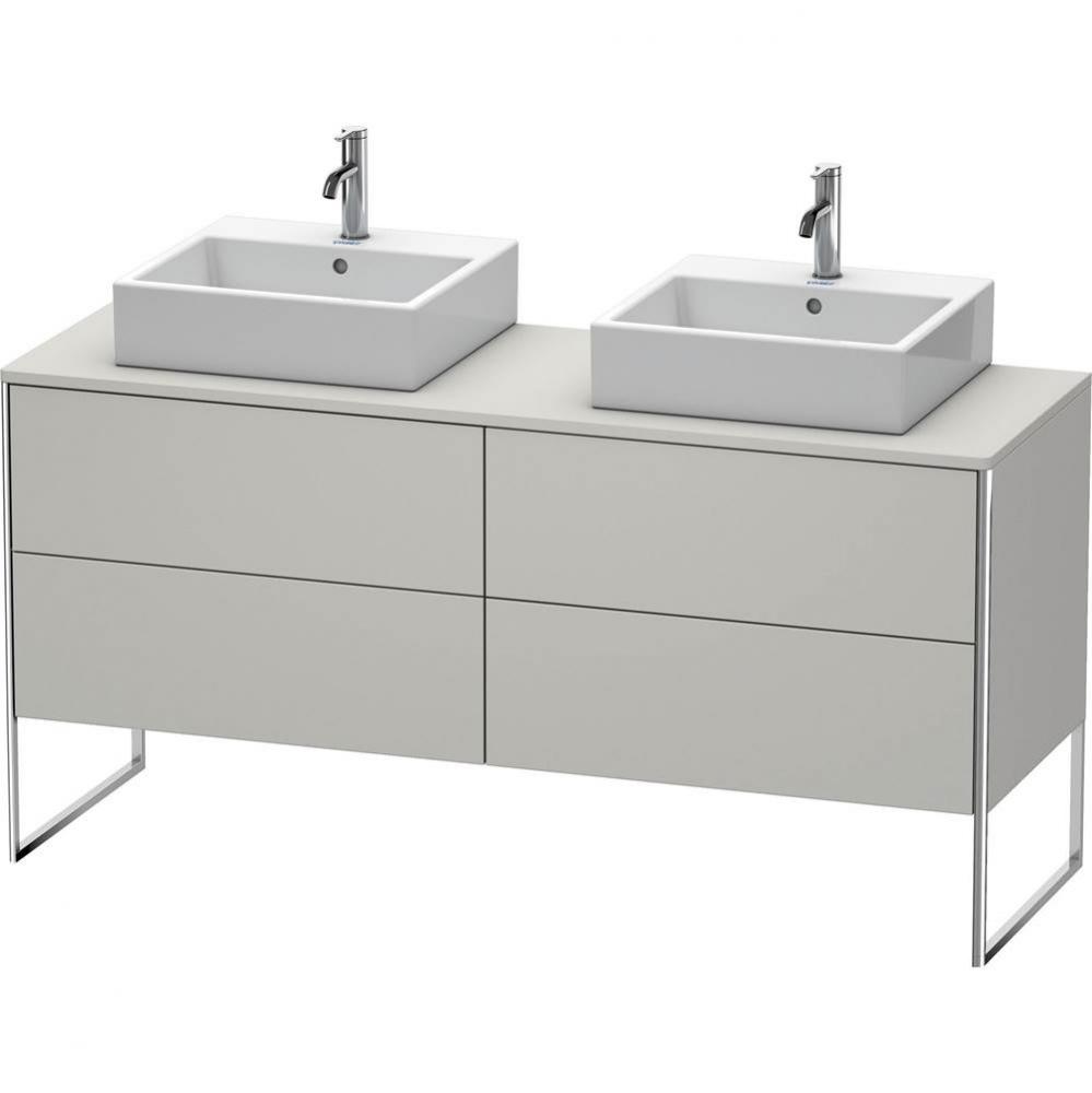 Duravit XSquare Four Drawer Vanity Unit For Console Concrete Gray