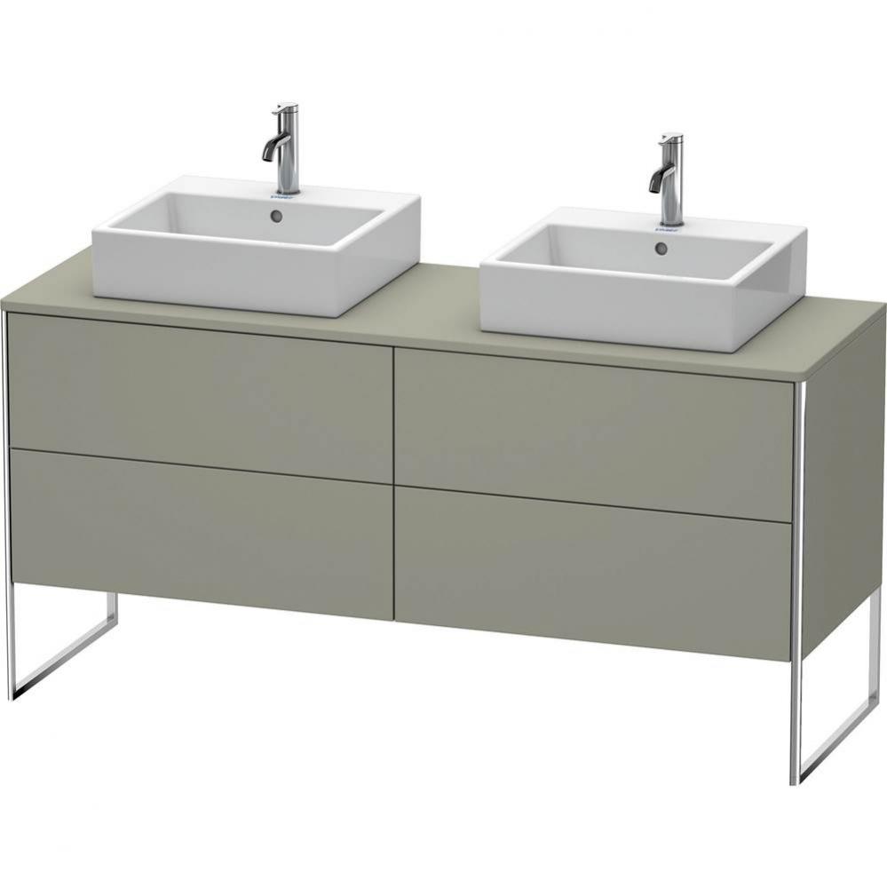 Duravit XSquare Four Drawer Vanity Unit For Console Stone Gray