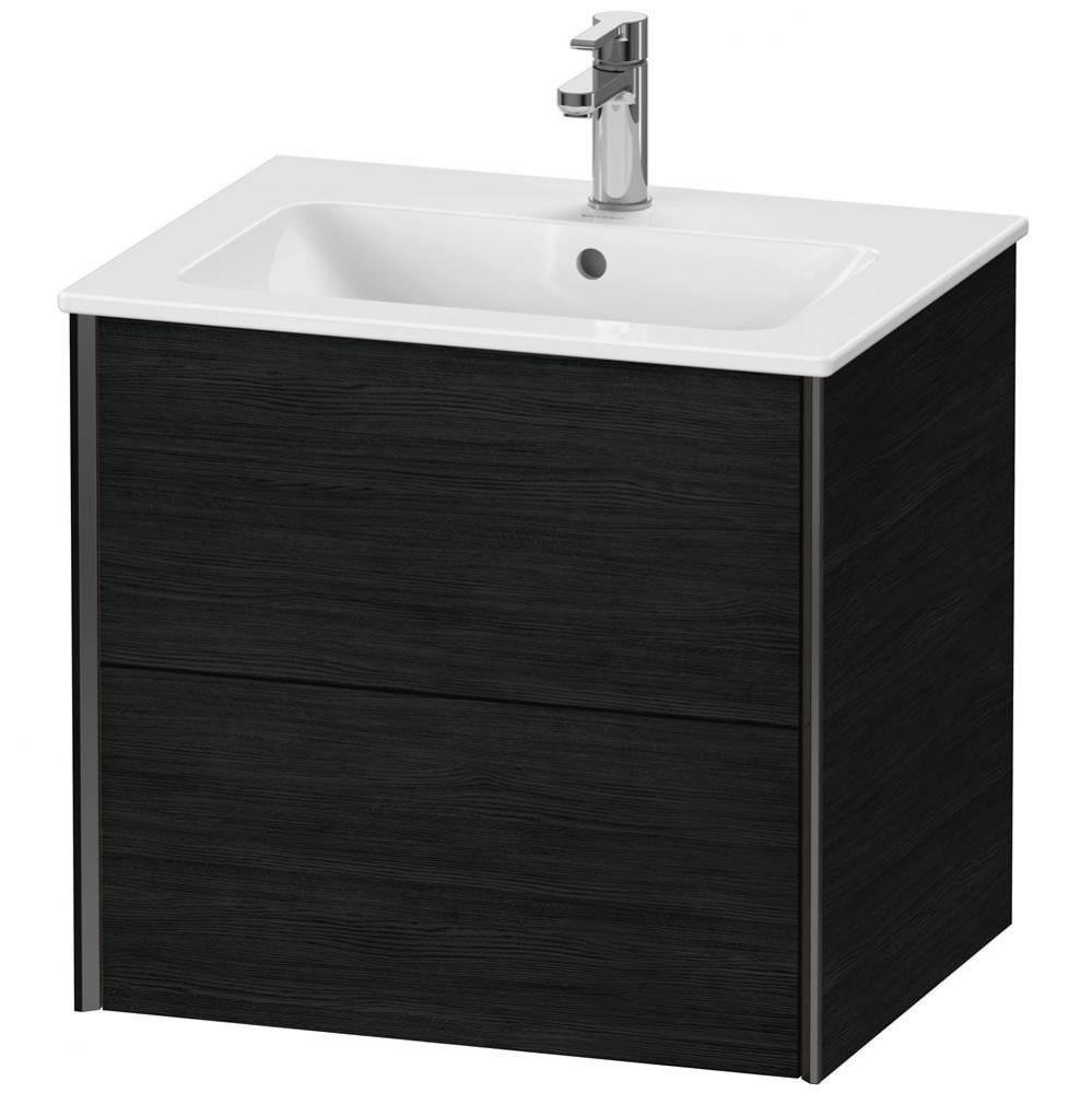 XViu Two Drawer Wall-Mount Vanity Unit Oak Black