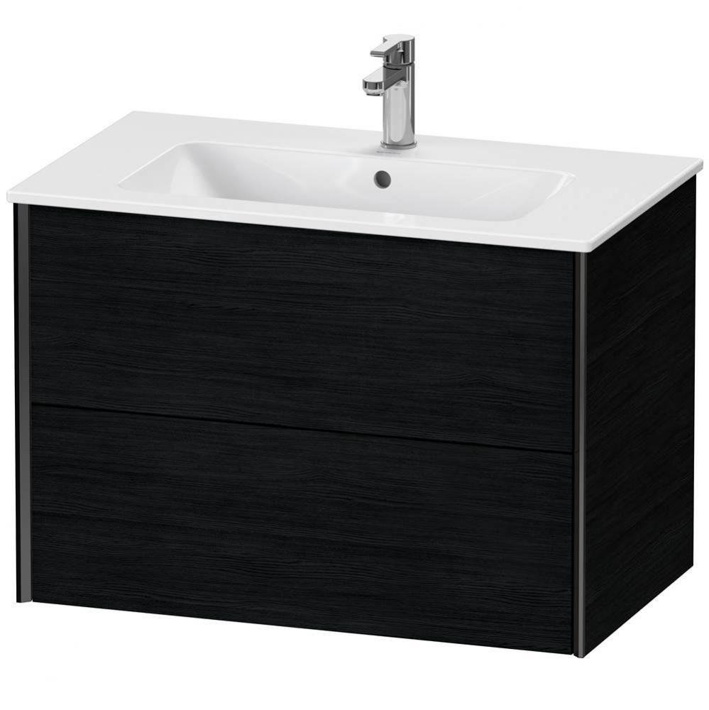 XViu Two Drawer Wall-Mount Vanity Unit Oak Black