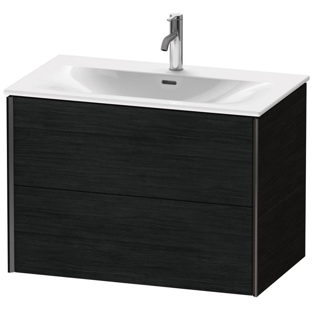 XViu Two Drawer Wall-Mount Vanity Unit Oak Black