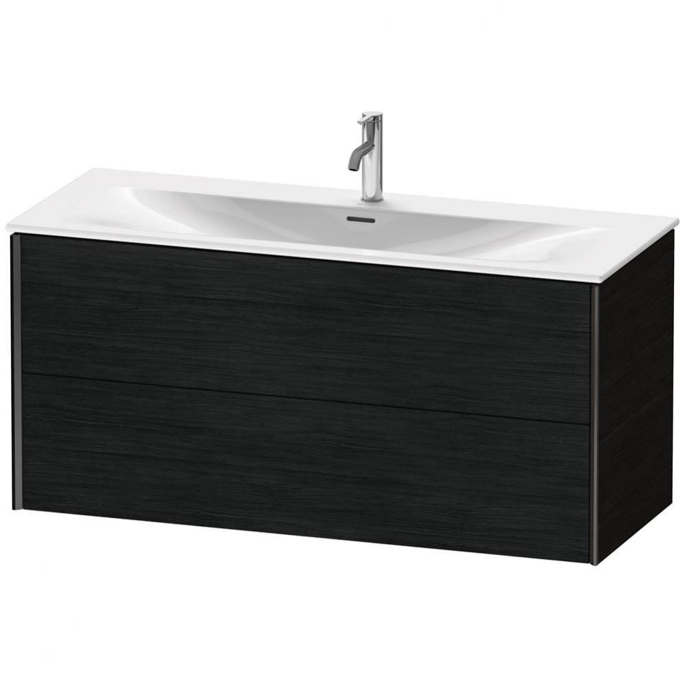 XViu Two Drawer Wall-Mount Vanity Unit Oak Black