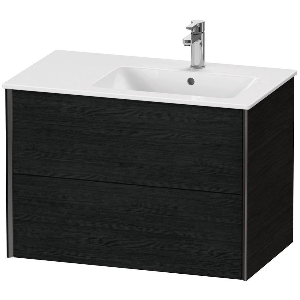 XViu Two Drawer Wall-Mount Vanity Unit Oak Black