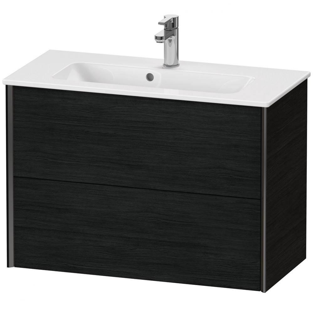 XViu Two Drawer Wall-Mount Vanity Unit Oak Black