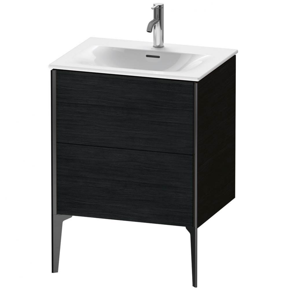 XViu One Drawer Floorstanding Vanity Unit Oak Black