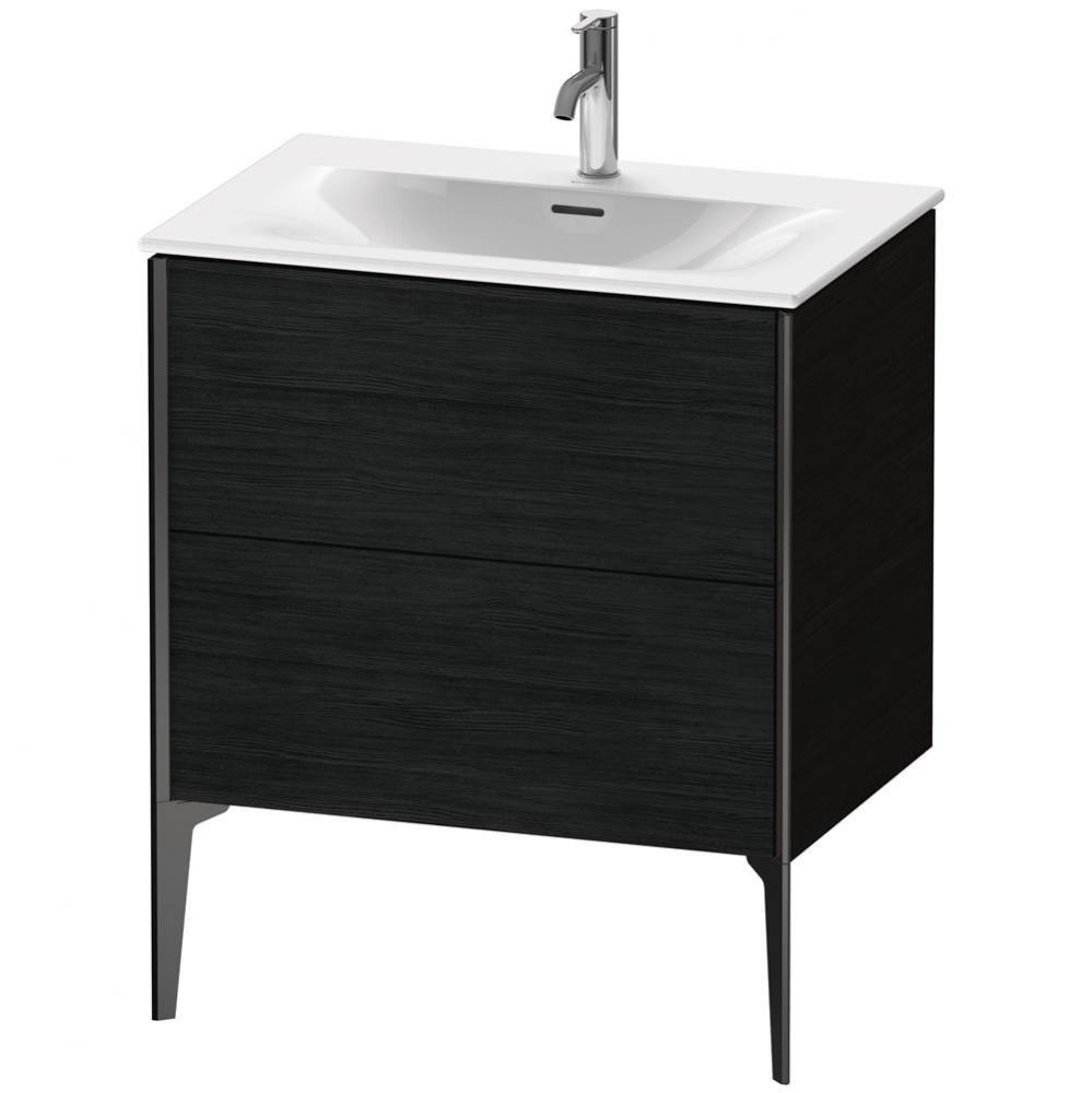 XViu One Drawer Floorstanding Vanity Unit Oak Black