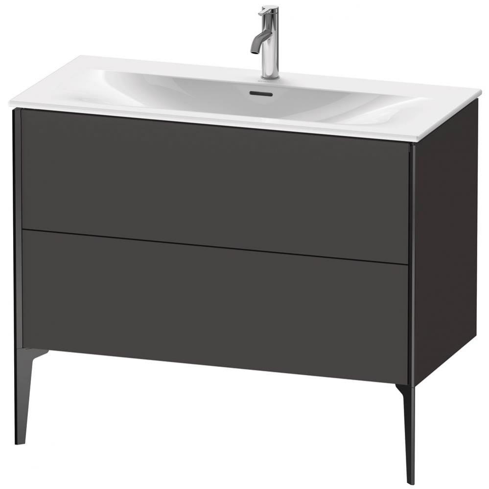 XViu Two Drawer Floorstanding Vanity Unit Graphite