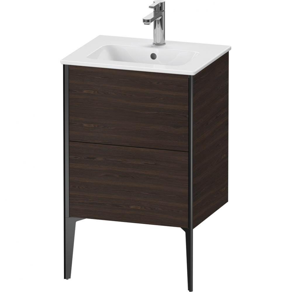 XViu Two Drawer Floorstanding Vanity Unit Walnut Brushed