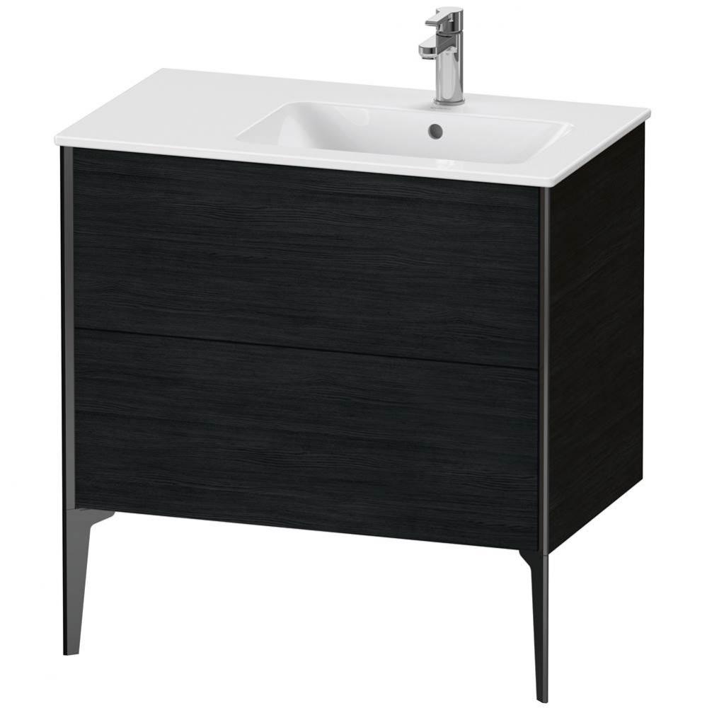 XViu Two Drawer Floorstanding Vanity Unit Oak Black