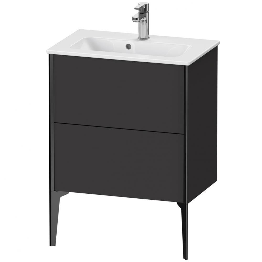 XViu Two Drawer Floorstanding Vanity Unit Graphite