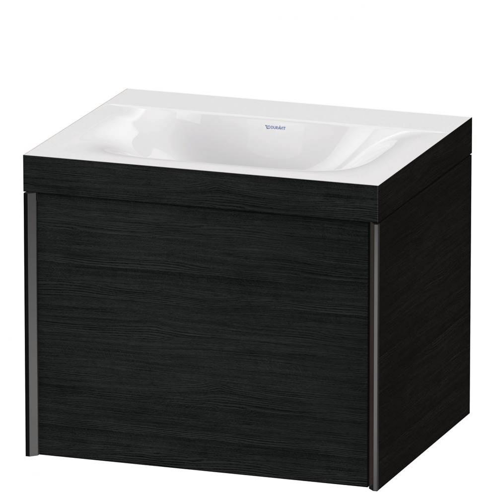 XViu One Drawer C-Bonded Wall-Mount Vanity Kit Oak Black