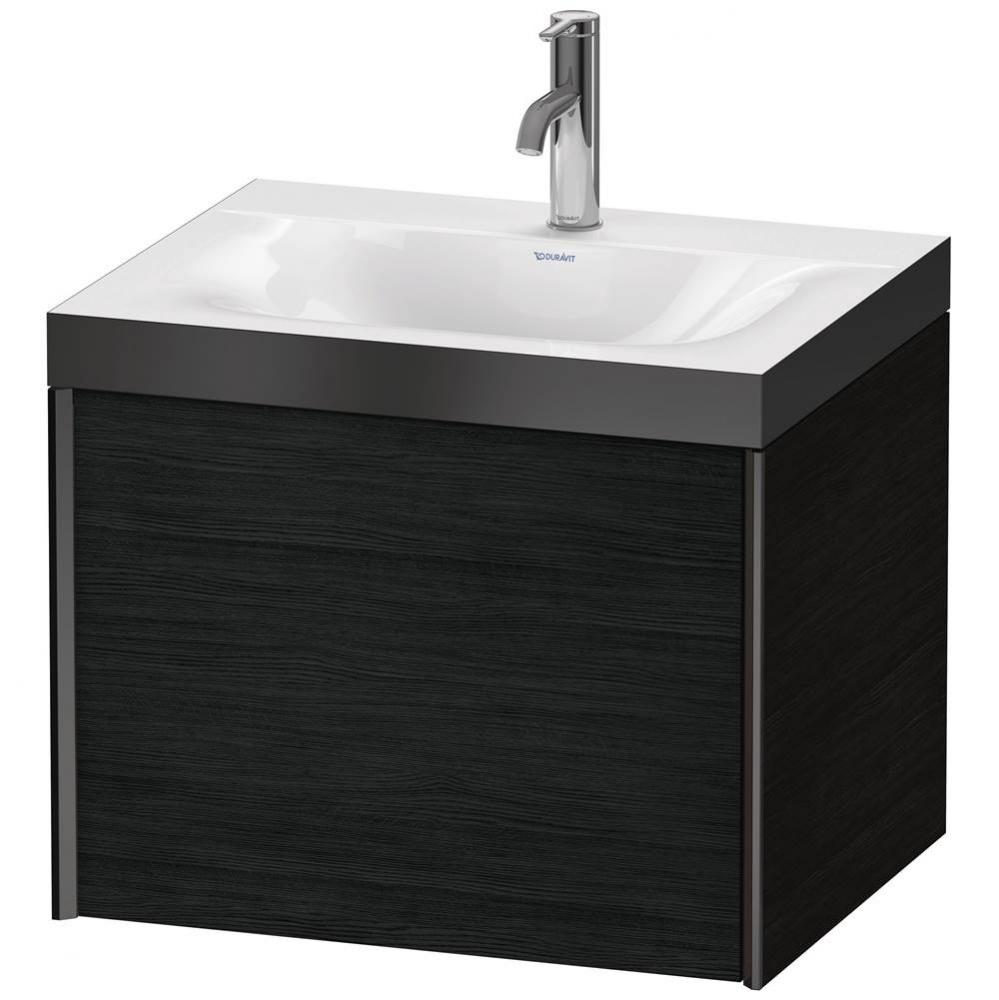 XViu One Drawer C-Bonded Wall-Mount Vanity Kit Oak Black