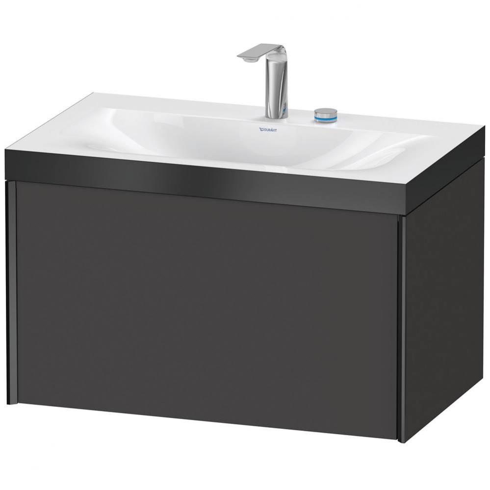 XViu One Drawer C-Bonded Wall-Mount Vanity Kit Graphite