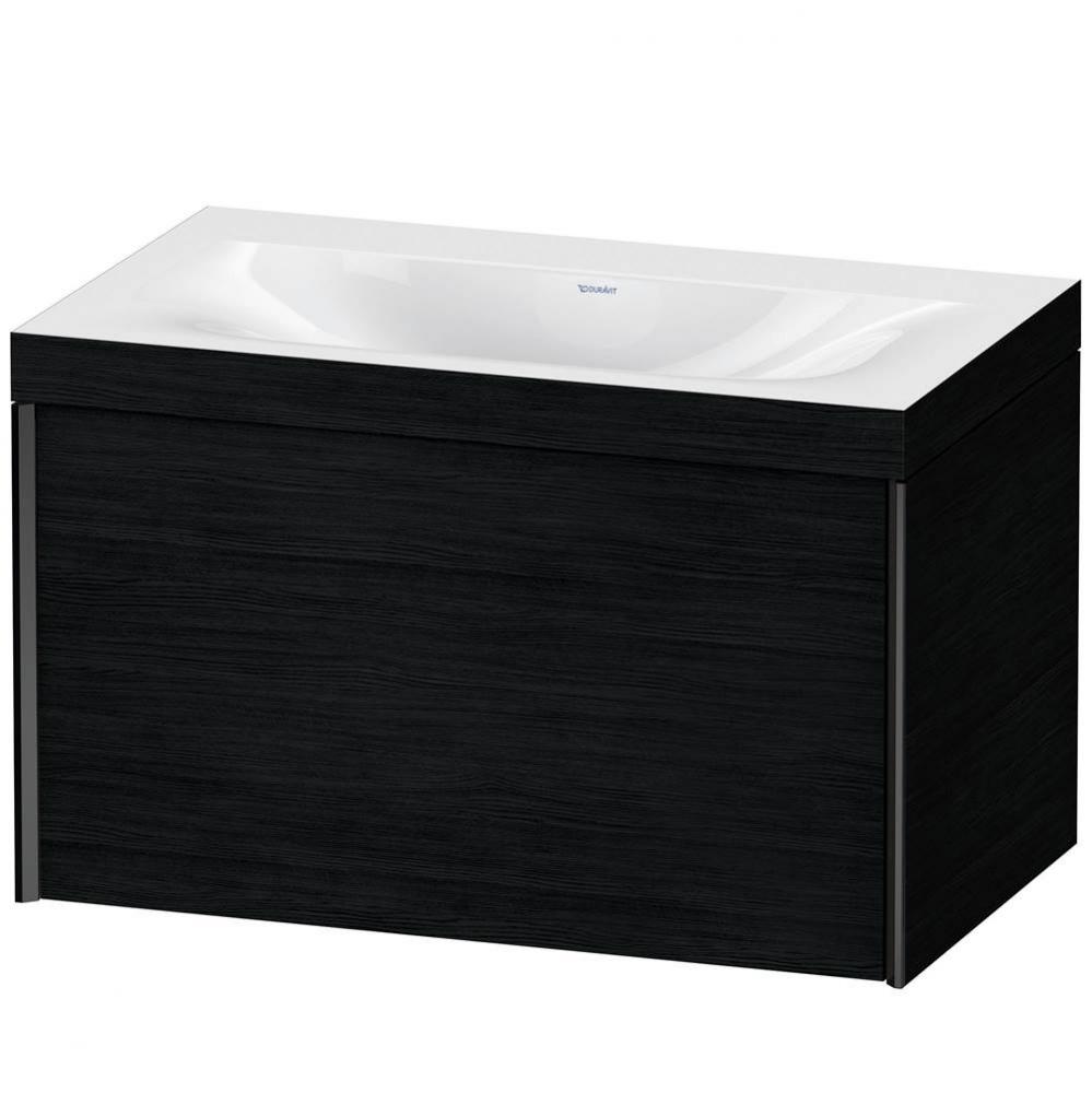 XViu One Drawer C-Bonded Wall-Mount Vanity Kit Oak Black