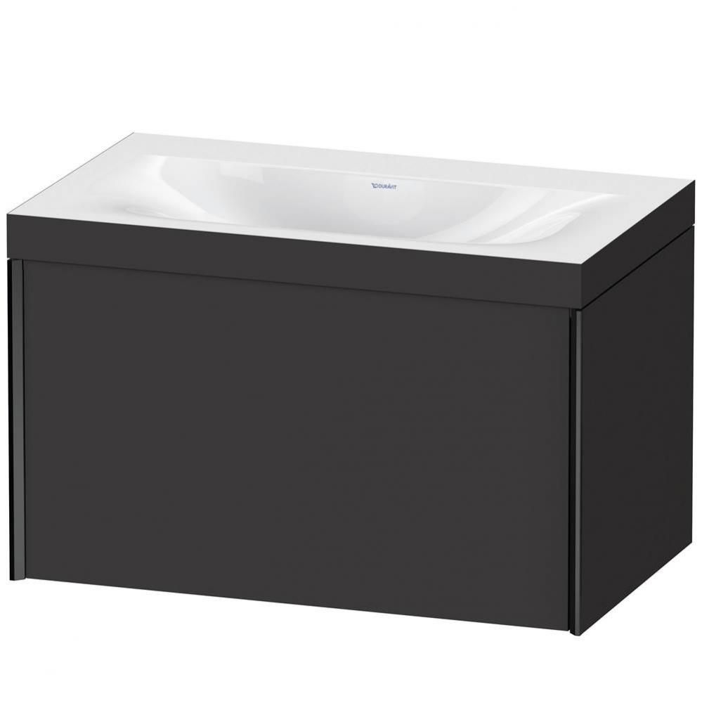 XViu One Drawer C-Bonded Wall-Mount Vanity Kit Graphite