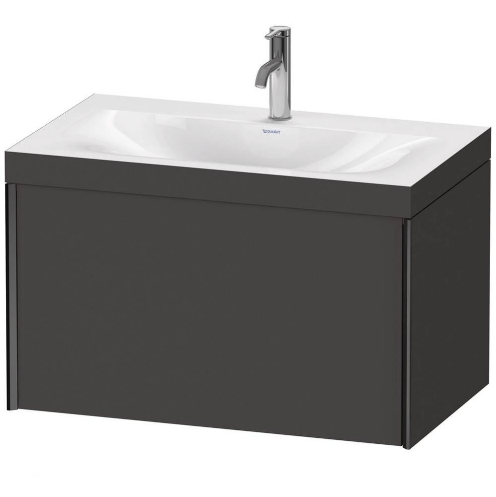 XViu One Drawer C-Bonded Wall-Mount Vanity Kit Graphite