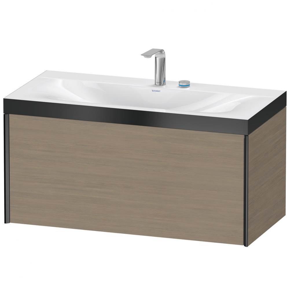 XViu One Drawer C-Bonded Wall-Mount Vanity Kit Oak Terra