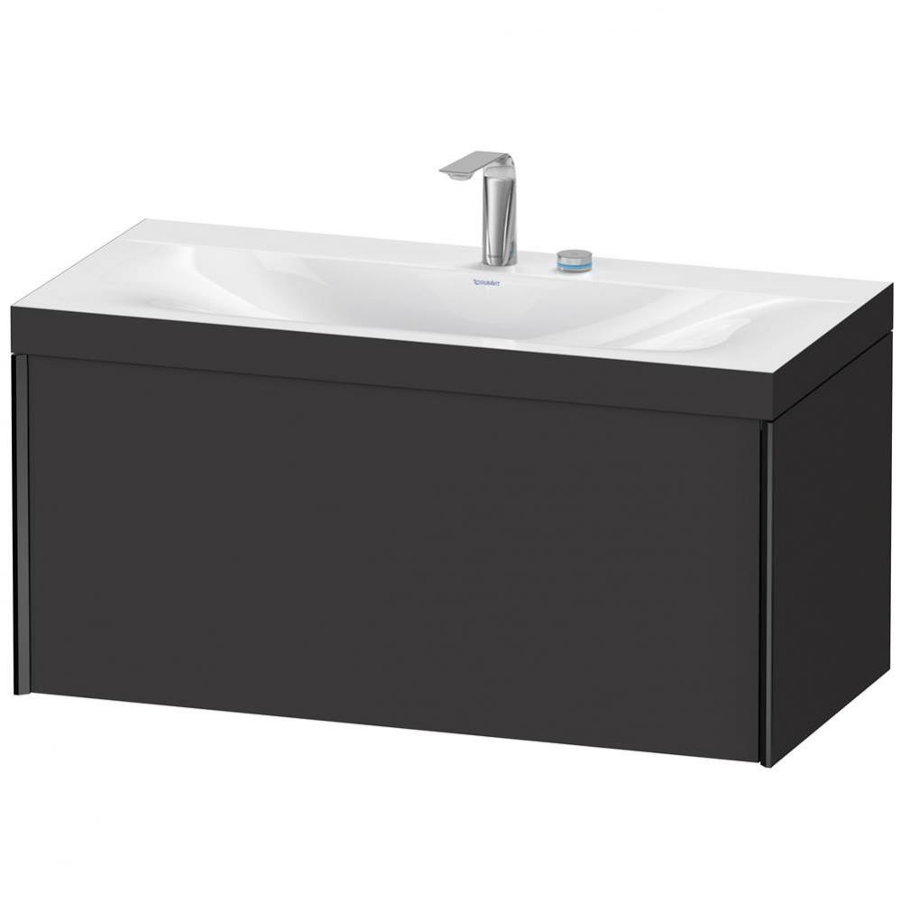 XViu One Drawer C-Bonded Wall-Mount Vanity Kit Graphite