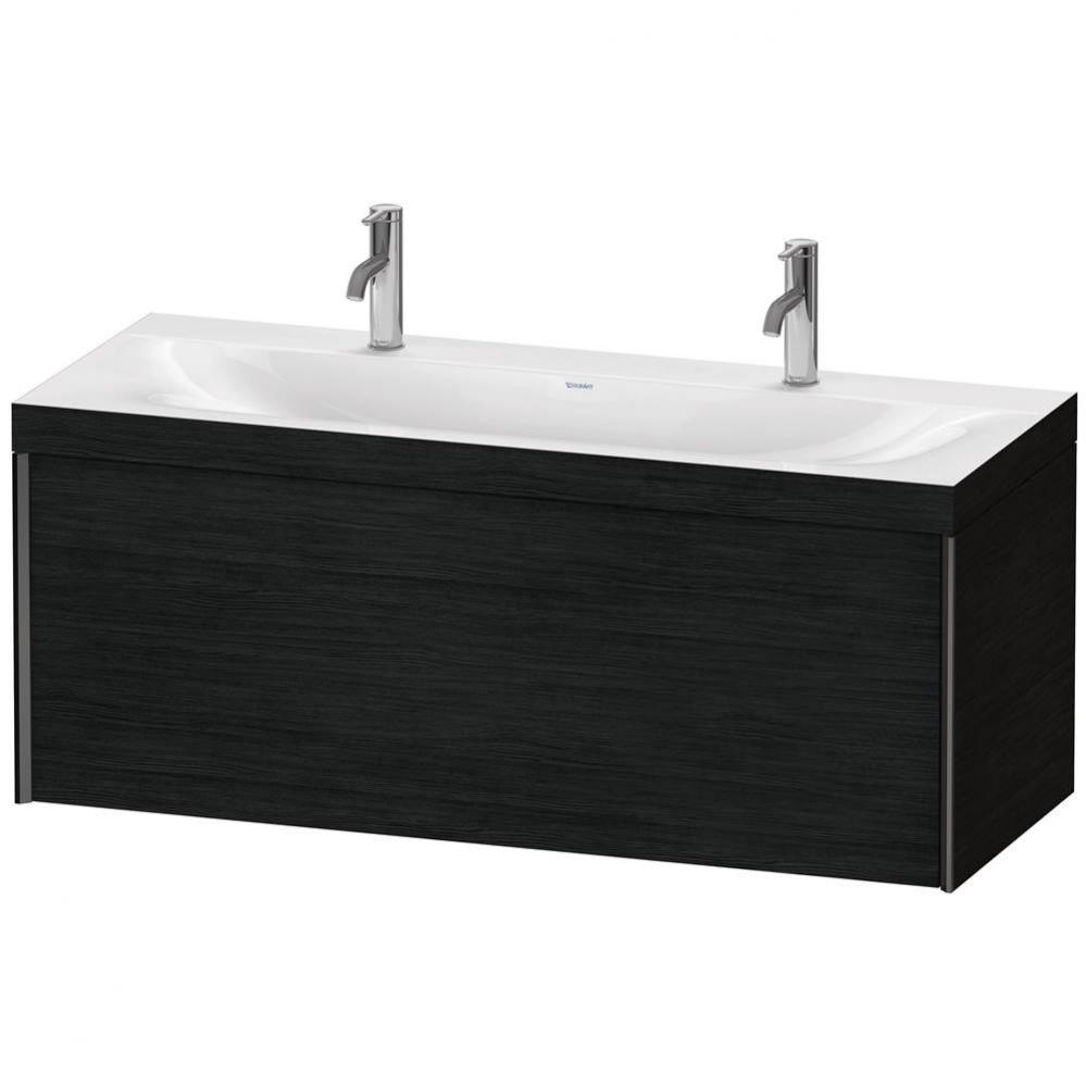 XViu One Drawer C-Bonded Wall-Mount Vanity Kit Oak Black