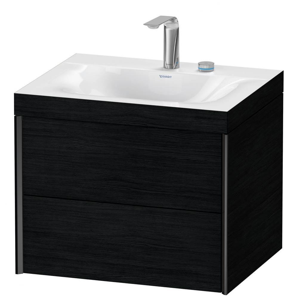 XViu Two Drawer C-Bonded Wall-Mount Vanity Kit Oak Black