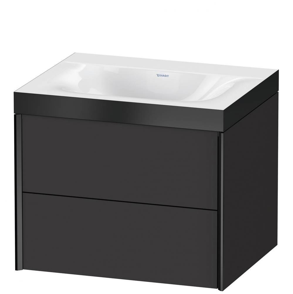 XViu Two Drawer C-Bonded Wall-Mount Vanity Kit Graphite