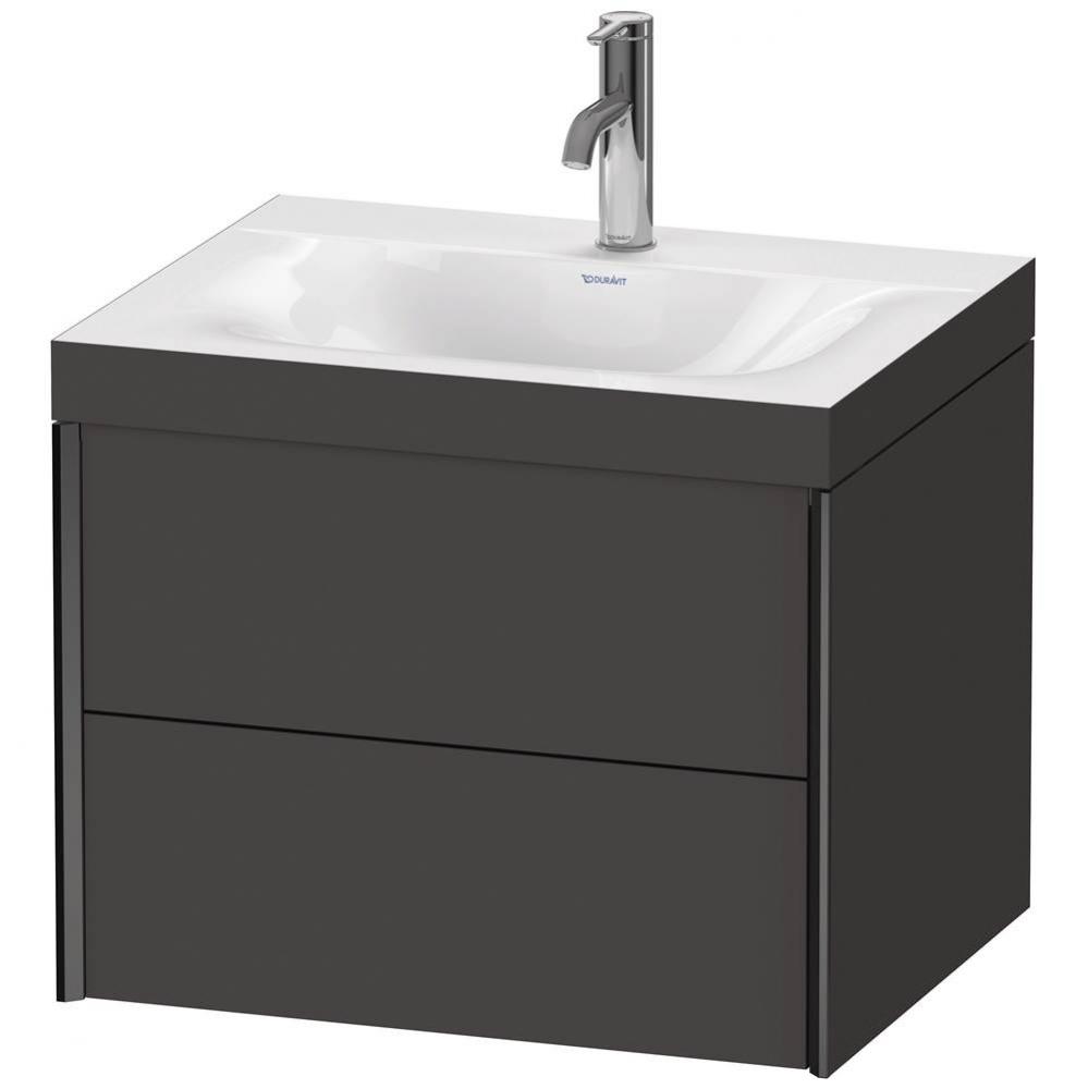 XViu Two Drawer C-Bonded Wall-Mount Vanity Kit Graphite