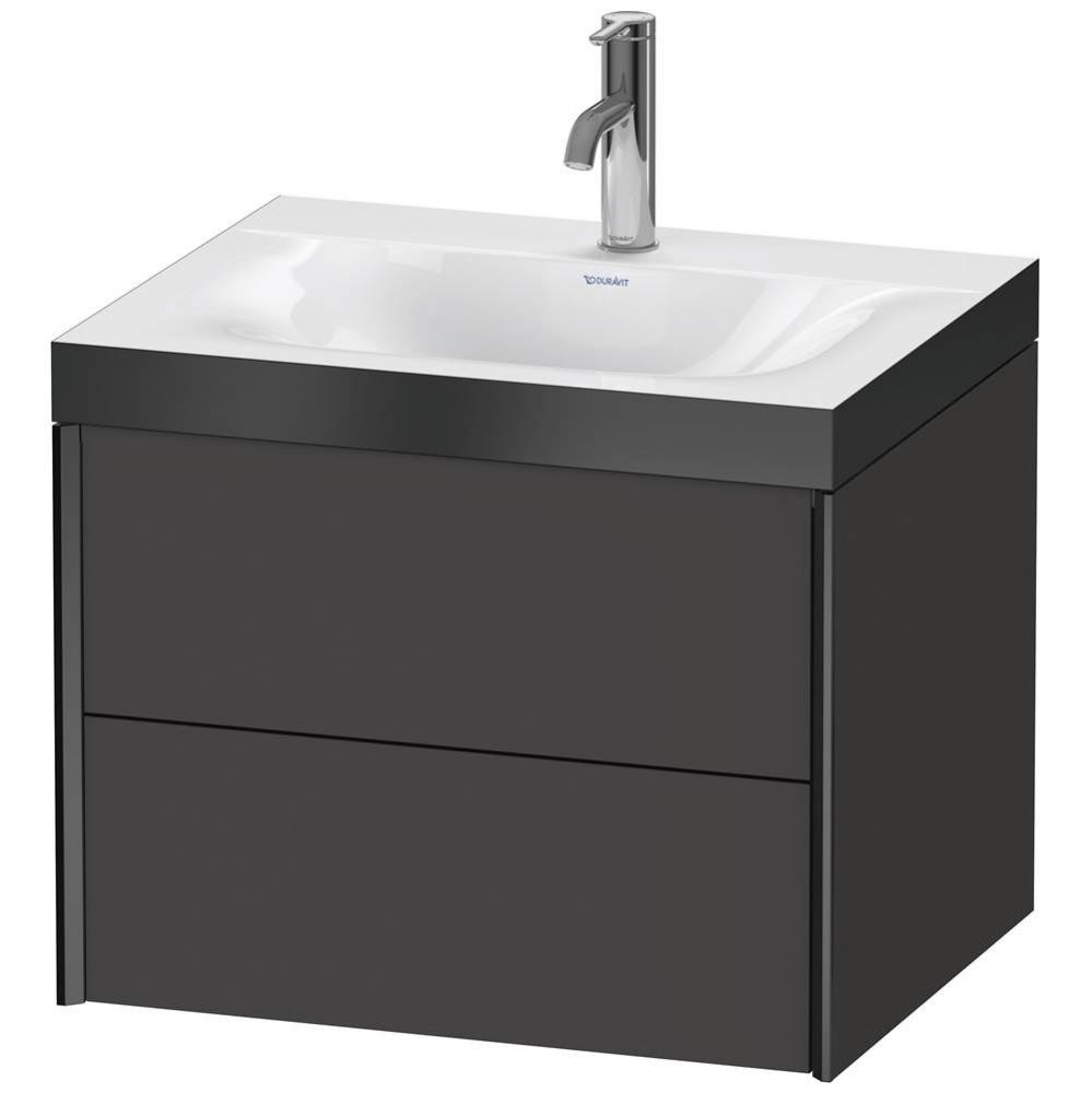 XViu Two Drawer C-Bonded Wall-Mount Vanity Kit Graphite