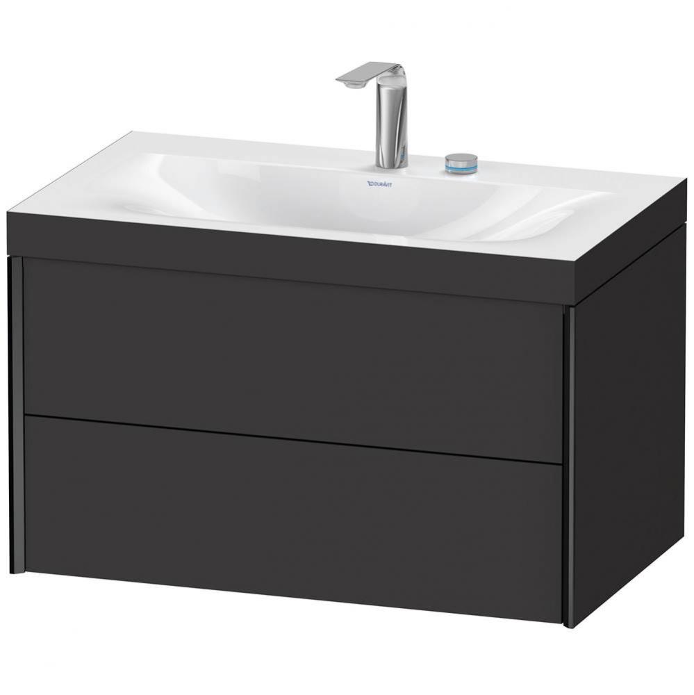 XViu Two Drawer C-Bonded Wall-Mount Vanity Kit Graphite