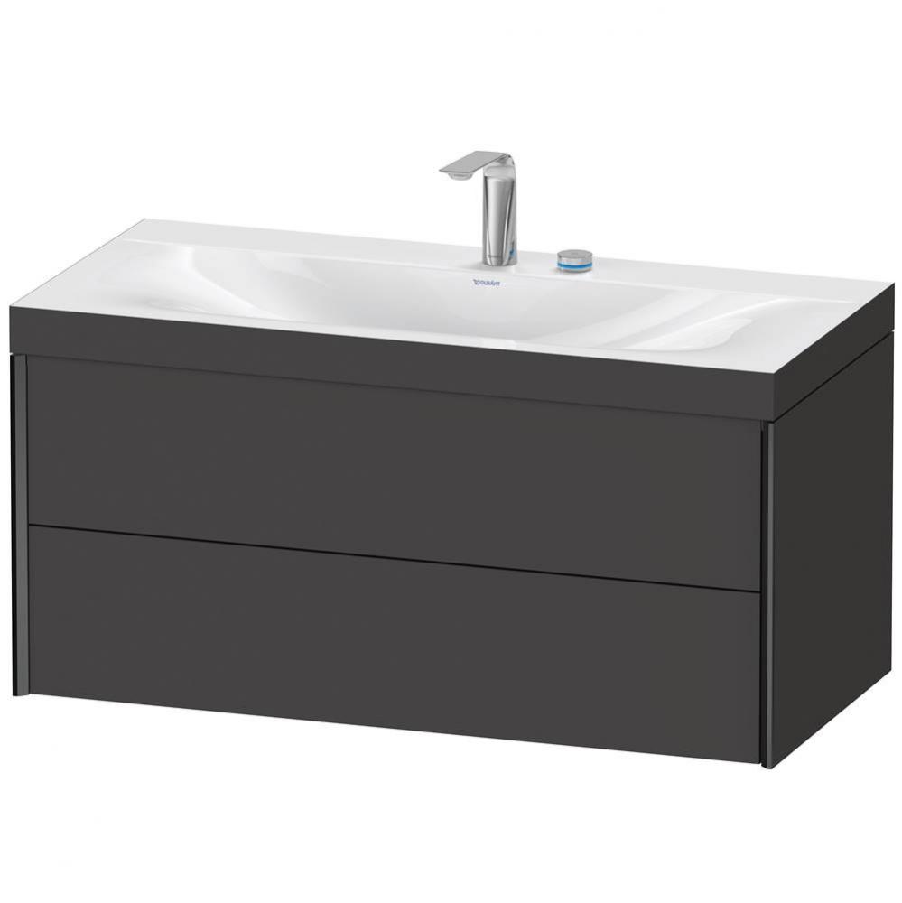 XViu Two Drawer C-Bonded Wall-Mount Vanity Kit Graphite