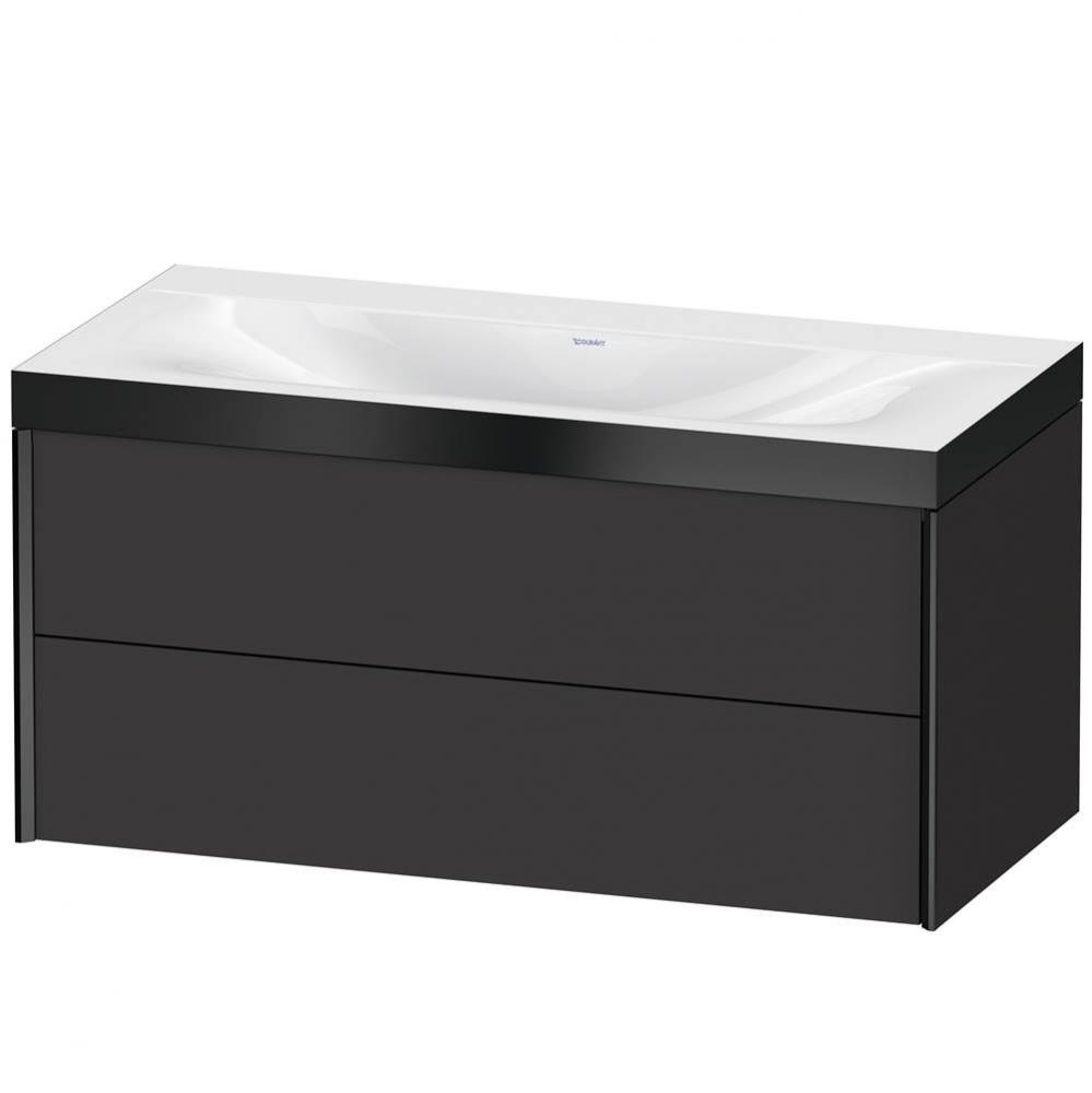 XViu Two Drawer C-Bonded Wall-Mount Vanity Kit Graphite