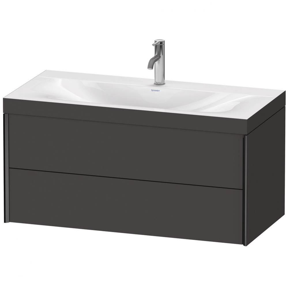 XViu Two Drawer C-Bonded Wall-Mount Vanity Kit Graphite