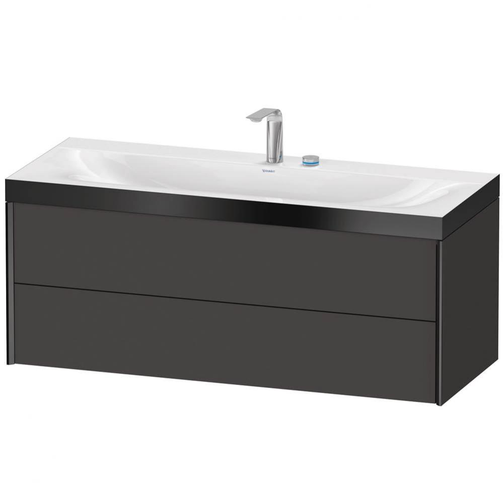 XViu Two Drawer C-Bonded Wall-Mount Vanity Kit Graphite