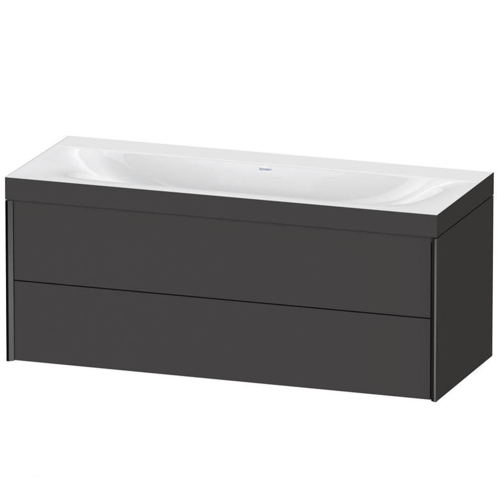 XViu Two Drawer C-Bonded Wall-Mount Vanity Kit Graphite