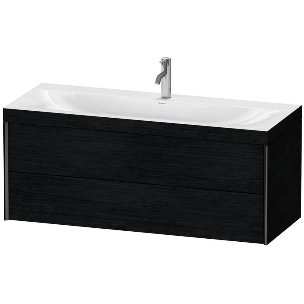 XViu Two Drawer C-Bonded Wall-Mount Vanity Kit Oak Black