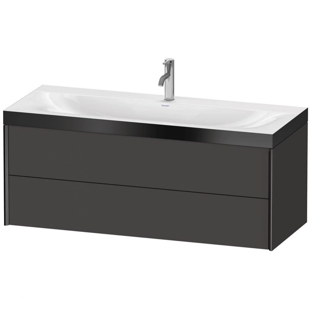 XViu Two Drawer C-Bonded Wall-Mount Vanity Kit Graphite