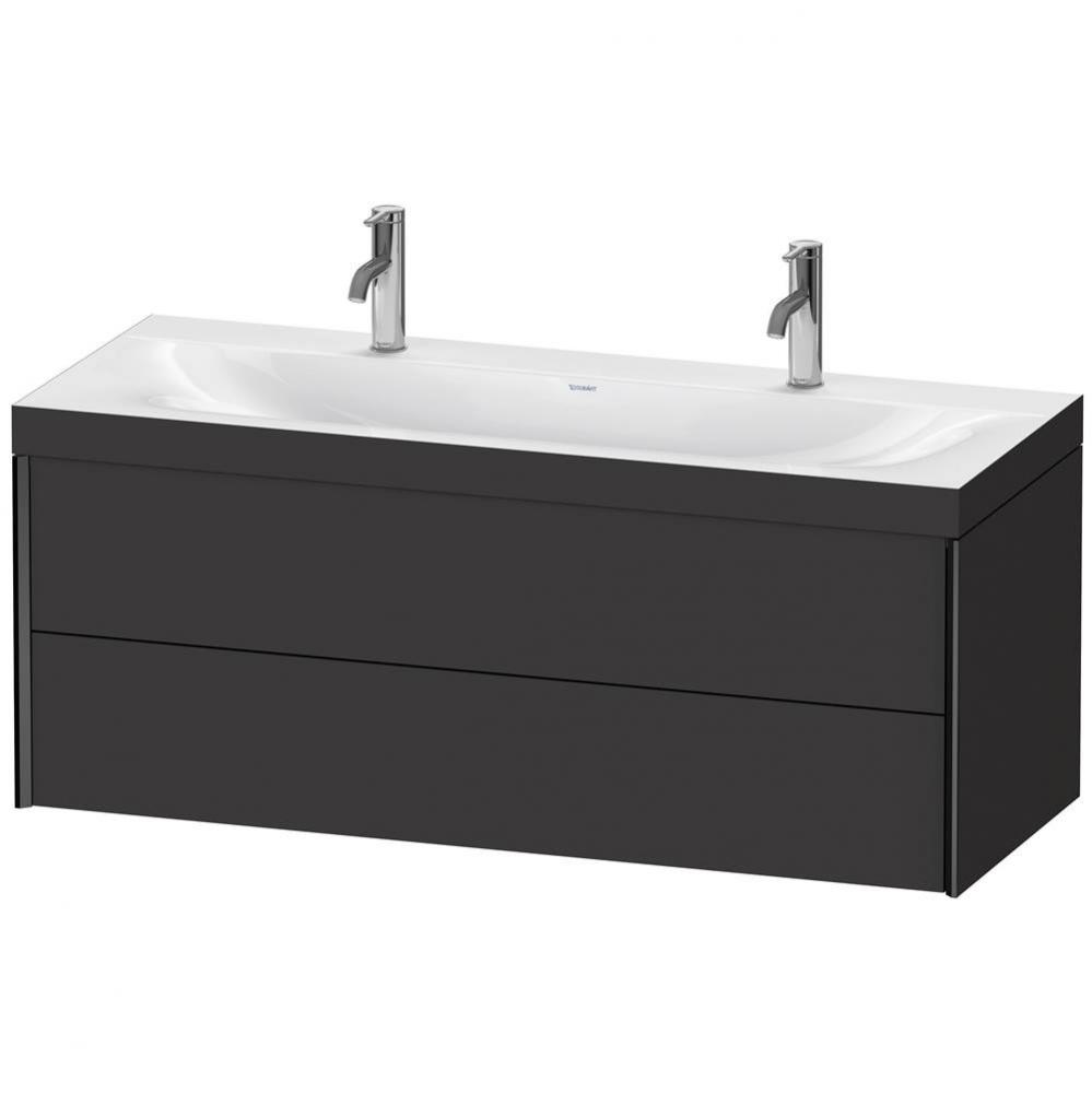 XViu Two Drawer C-Bonded Wall-Mount Vanity Kit Graphite