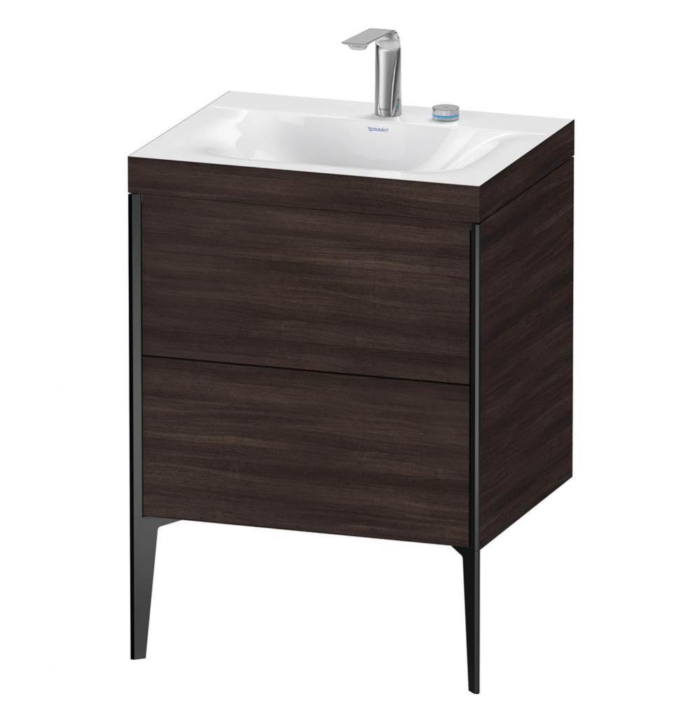 Duravit XViu Two Drawer C-Bonded Floorstanding Vanity Kit Chestnut Dark