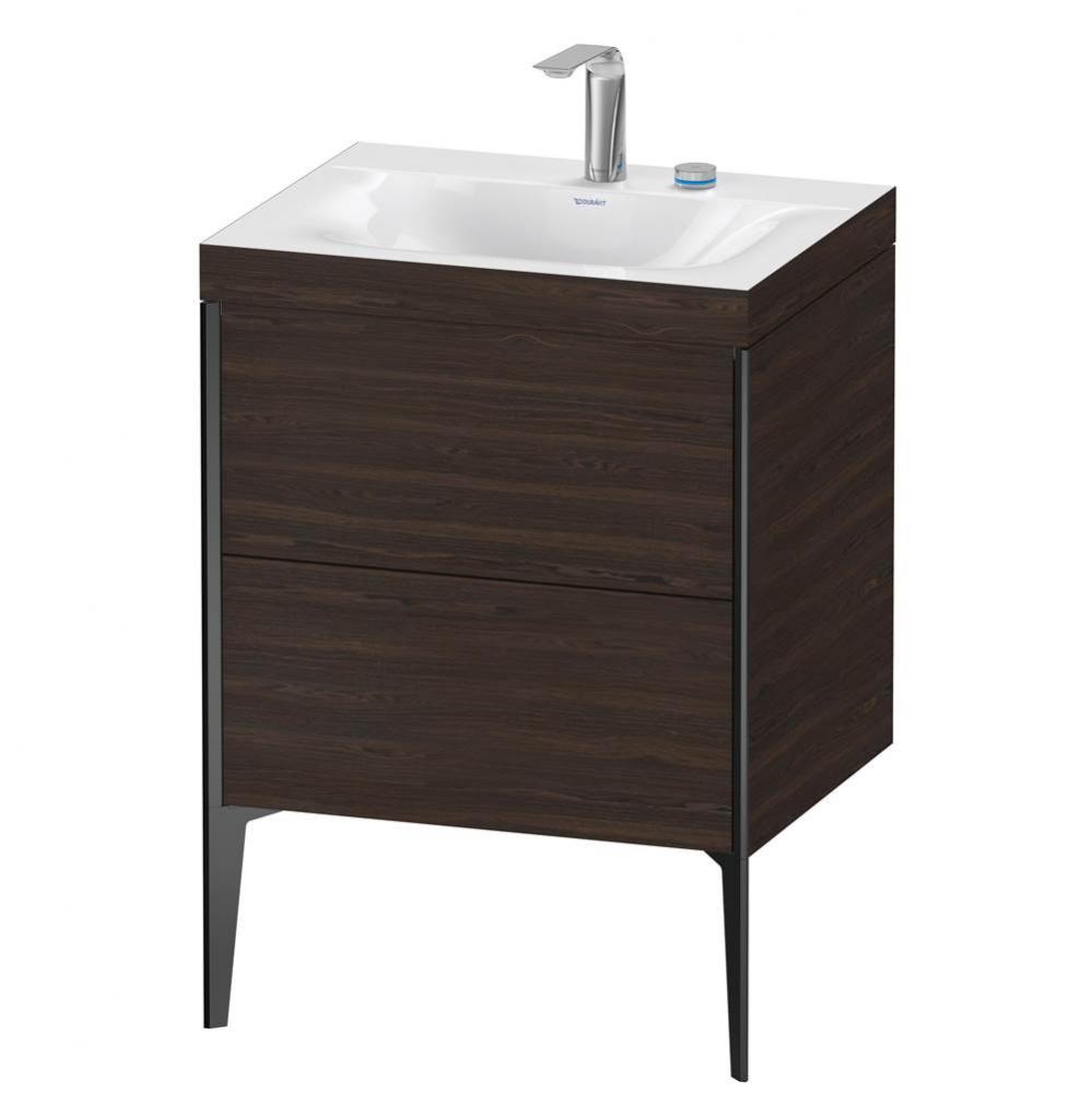 XViu Two Drawer C-Bonded Floorstanding Vanity Kit Walnut Brushed