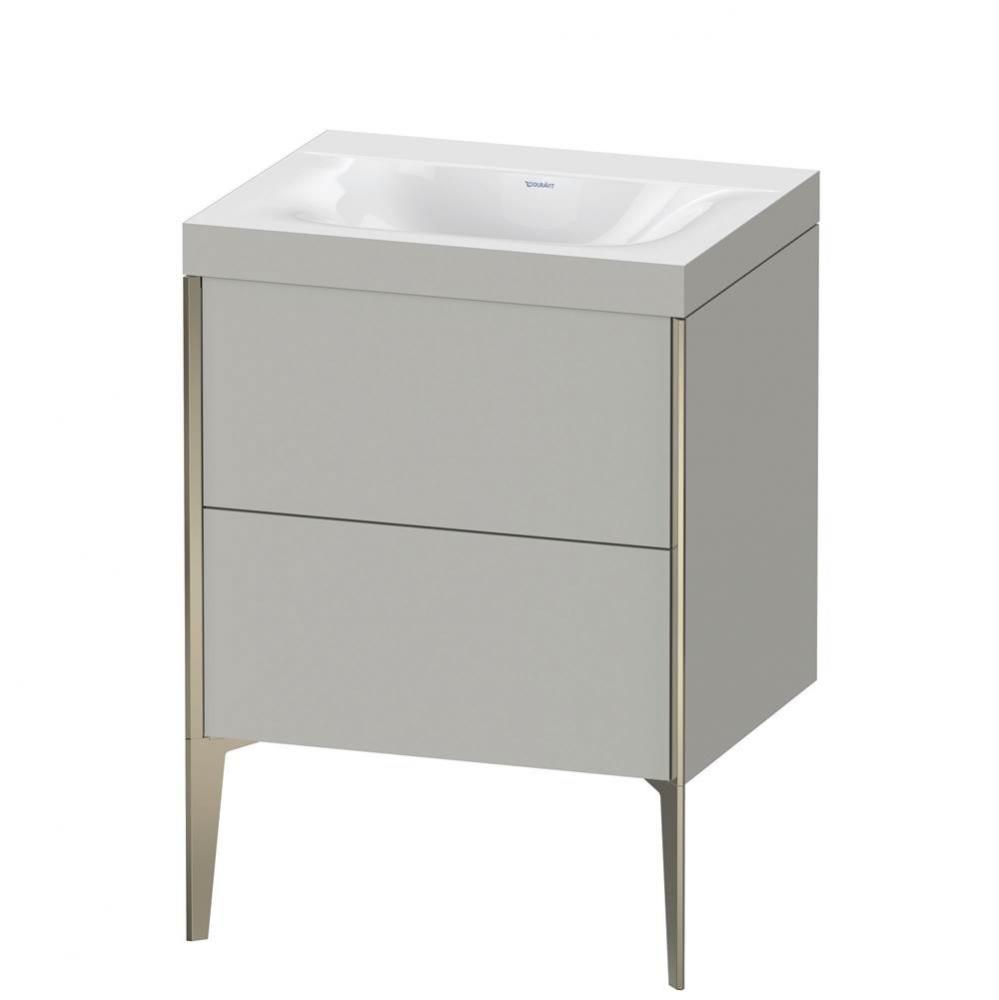 Duravit XViu Two Drawer C-Bonded Floorstanding Vanity Kit Concrete Gray